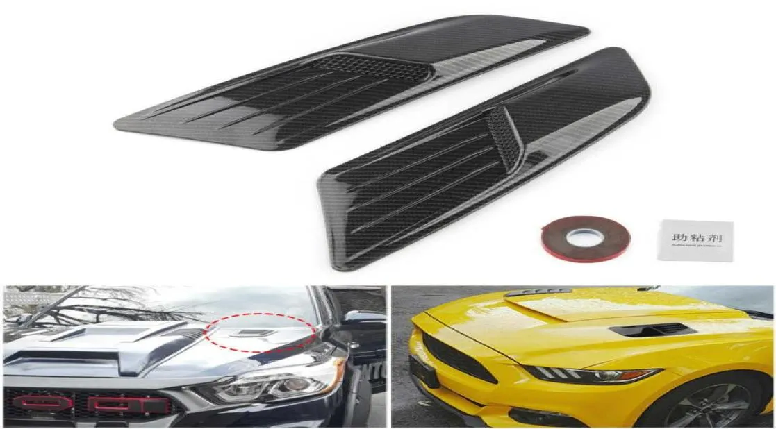 1 paio di auto decorazioni esterne decorazioni con cappuccio per automobili Black Universal Latero Air Air Flow Cover Cover Decorative Carstyling Car7638680