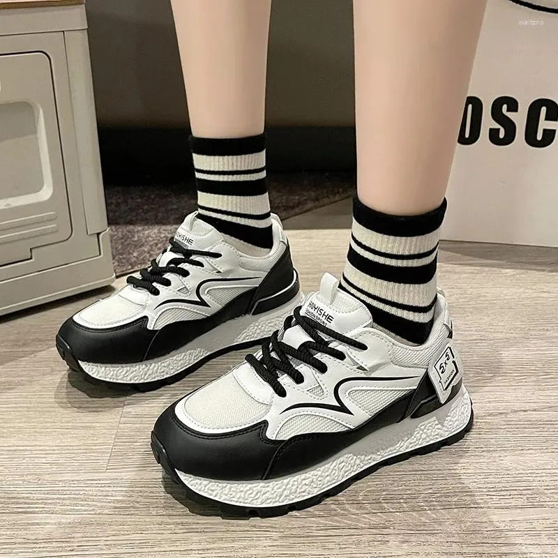 Casual Shoes Spring Sneakers For Women Thick Sole Comfortable 2024 High Quality Wear-Resistant Lace-up Non-slip Woman's Sports