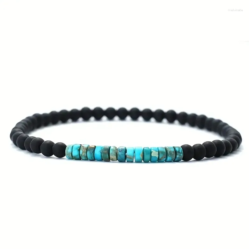 Bracelets de perles de Strand 1PC Onyx 4 mm pour hommes et femmes Bracelet de yoga de méditation