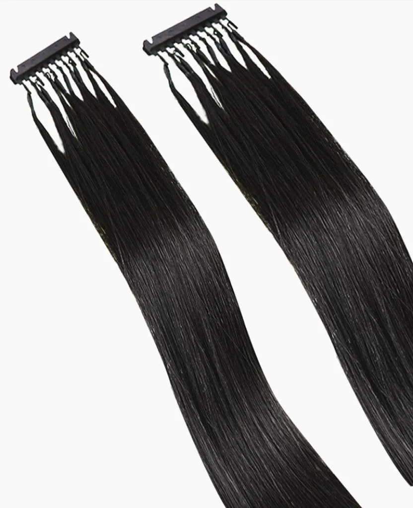 6D Remy Human Hair Extension Nuticle Reglat klipp i tillägg kan återställas färgad blekt naturlig färg Sliky rak5657444