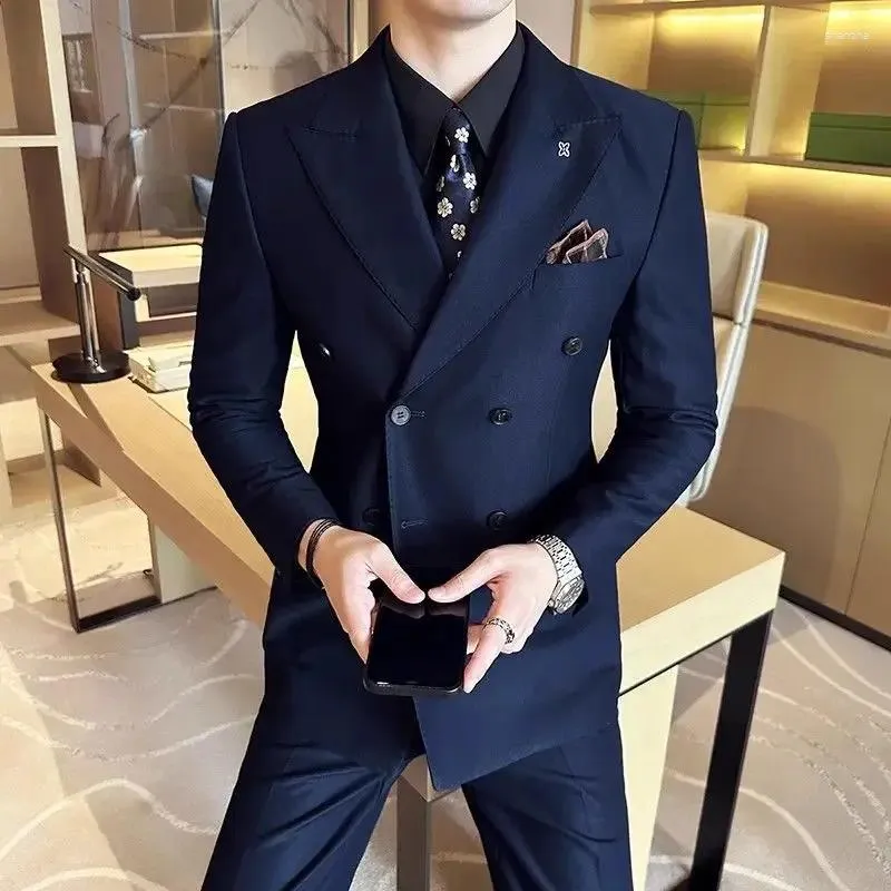 Members Only Jacket For Men Men's Slim Fit Double Breasted Blazer - Main Image