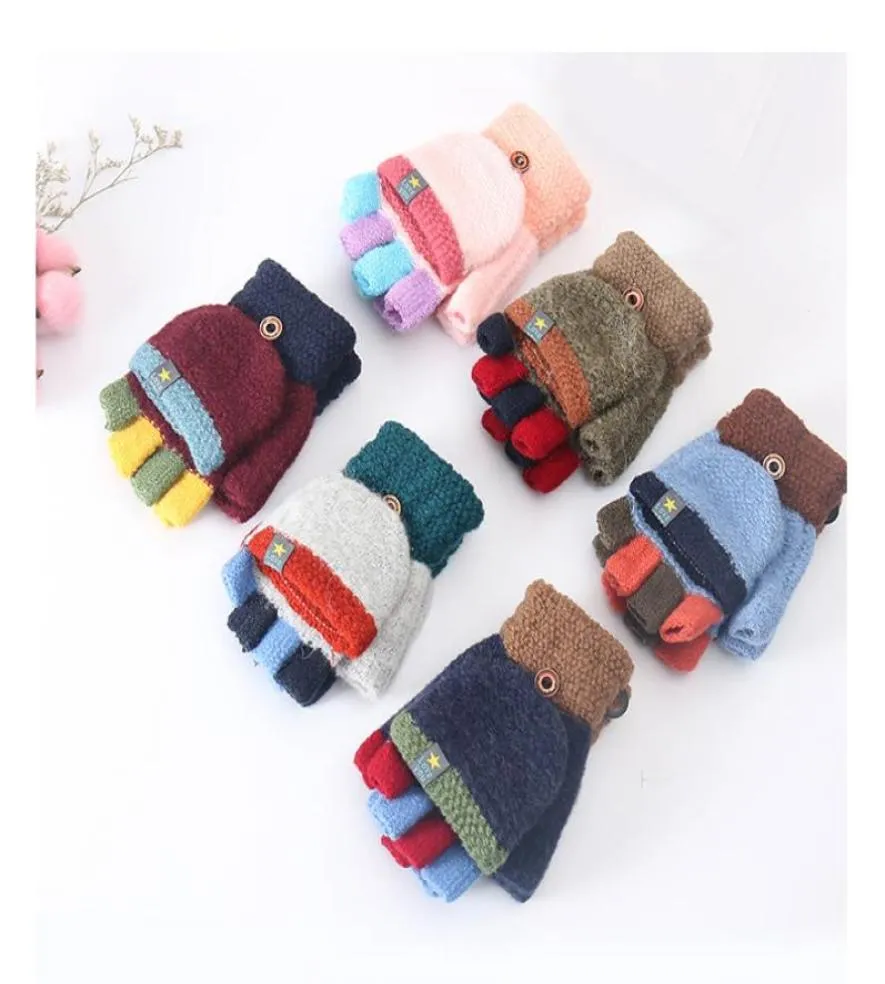 Nuovo arrivo inverno guanti caldi toddlers ragazze ragazzi bambini guanti maglieria patchwork mittens vari coloranti3162256