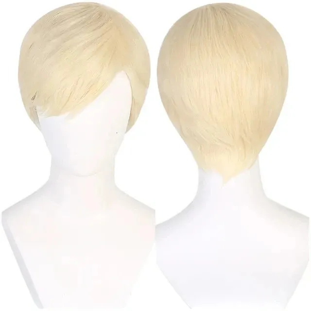 Ken Cosplay Wig Adult Men暑さ耐性合成髪のカーニバルハロウィーンコスチュームアクセサリーパーティープロップ240412