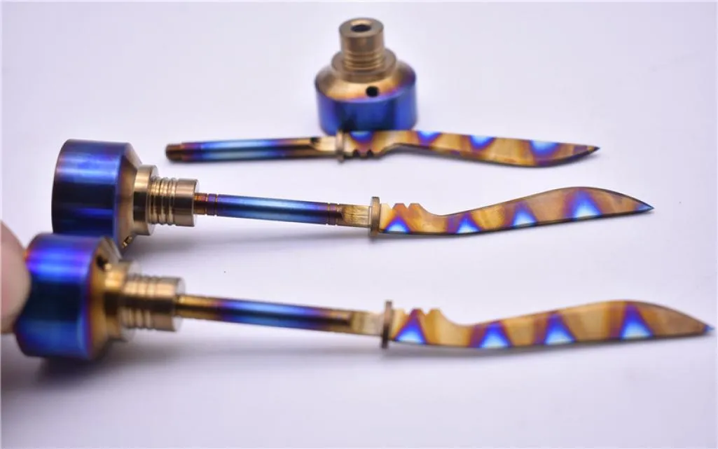 Rainbow Titanium Carb Cap Tool Domless Titanium Nail 14mm 18mm Titanium Straight Sword Dab Tool com CARB Cap Dabber2762562