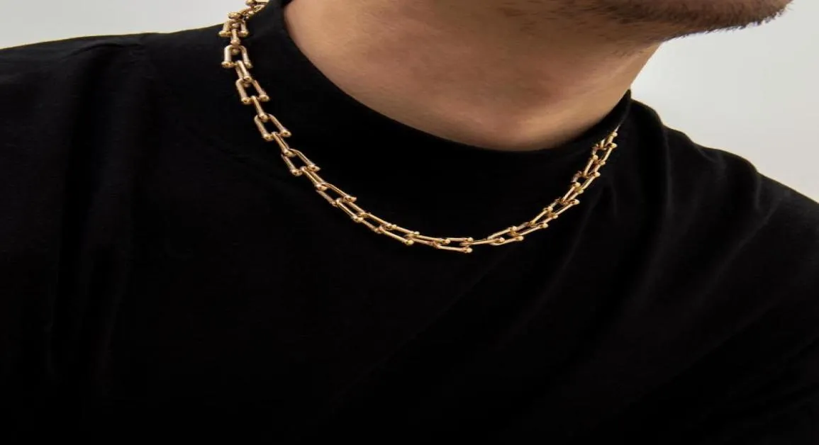 Kedjor Shixin Hiphop U Shap Link Chain Halsband för Menwomen Punk Goldsilver Color Choker Halsband Colar on Neck 2021 Jewelry5703062