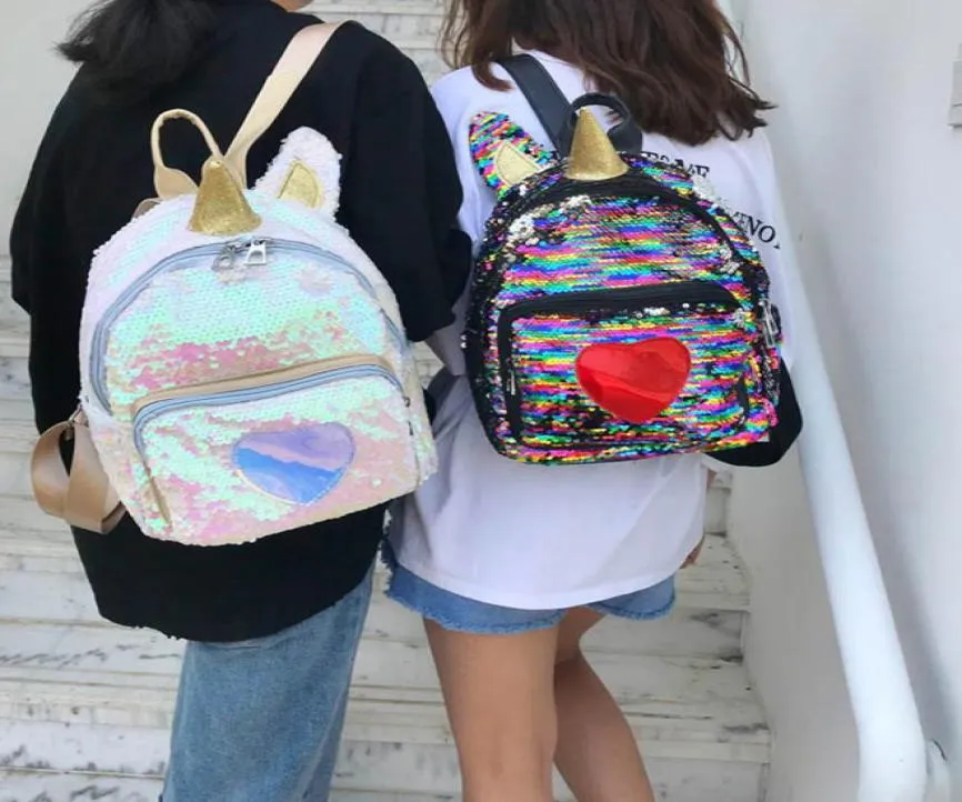 Рюкзак для девочек -студента с блестками в форме плеча единорога для iPad кошелька CosmeticsLovely Gift 4 Styles390374