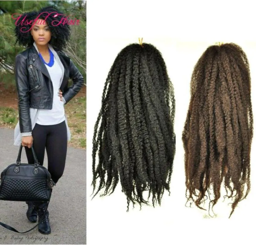 18inch Afro Kinky Curly Hair Bündel Weiche Marley Braid Häkchen Haarverlängerung Synthetisches Flechthaarhäkeln Zöpfe für schwarze WOM8454958