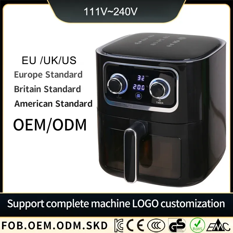 Fryers 1400W Smart Air Fryer 3Color Multifunktion LED Digital Display Hushåll 8l Mini Oven EU/KR/US Plug