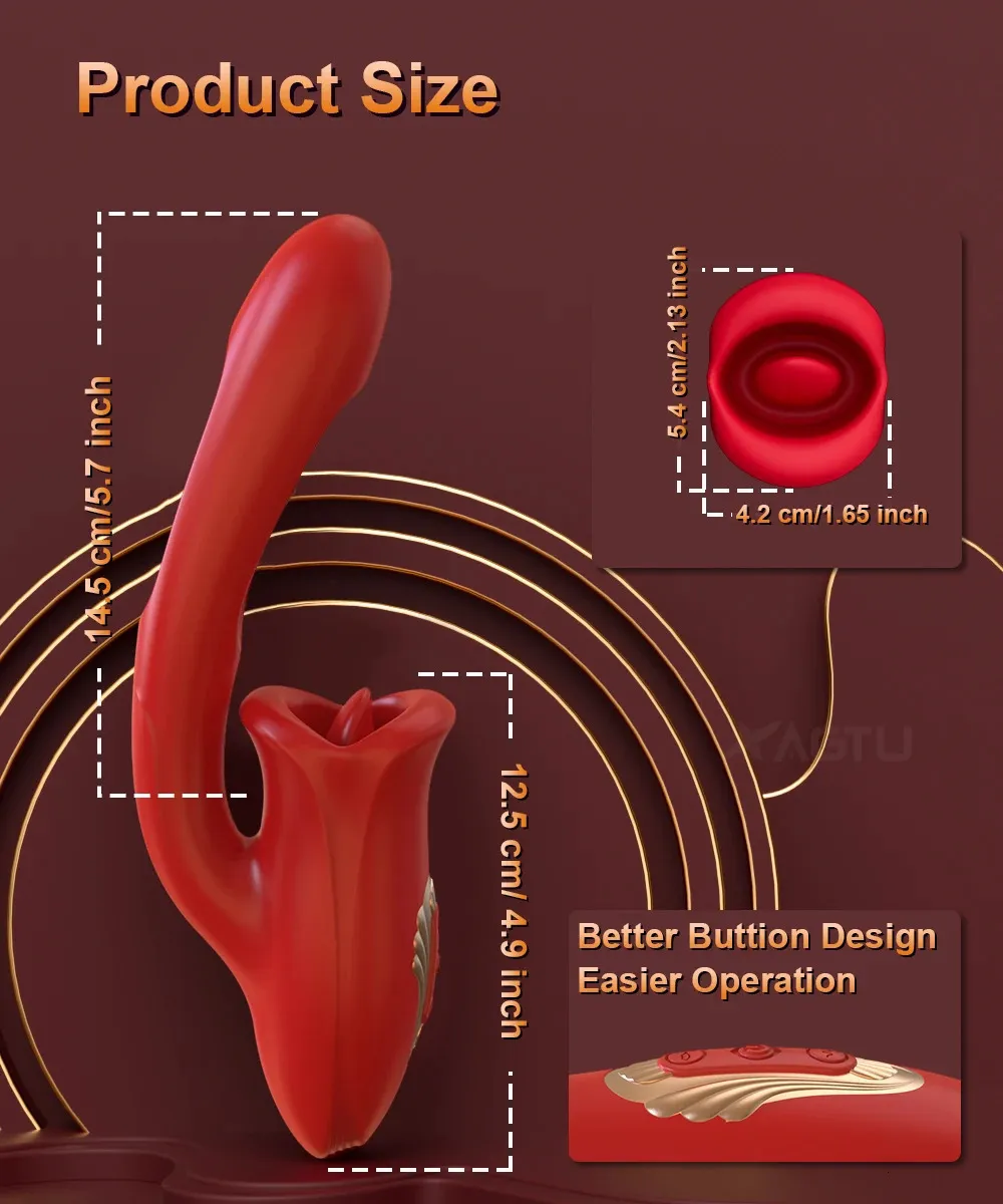 Powerful Tongue Licking Dildo Vibrator Silicone G-Spot Massager 10  3.3   2 in from Dhgate Vibrators - price 57.72