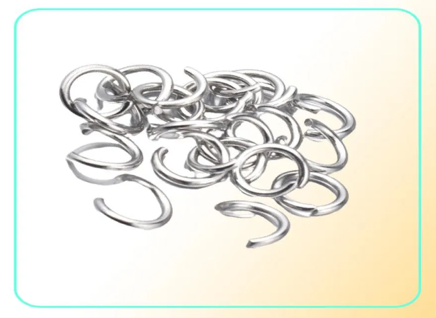 100pcslot ouro prata em aço inoxidável de aço aberto anéis diretos 4568mm Rings Split conectores para descobertas de Ewelry DIY6150602