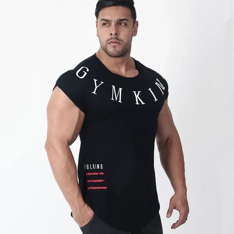 Camisetas novas largetype masculino ginásio camiseta fitness fisichanding workout tiglet camise