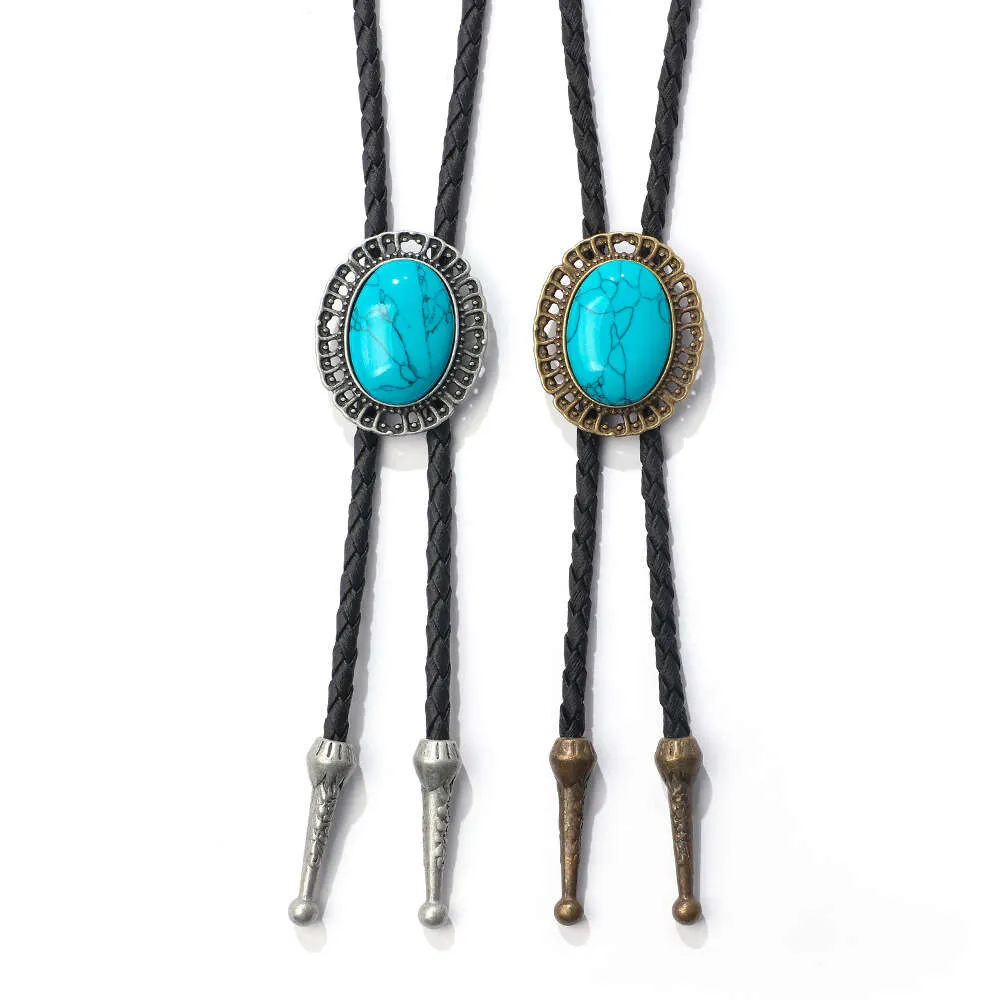 Hot Selling Turquoise Bolo Tie hanger trendy heren trui keten westerse denim polo