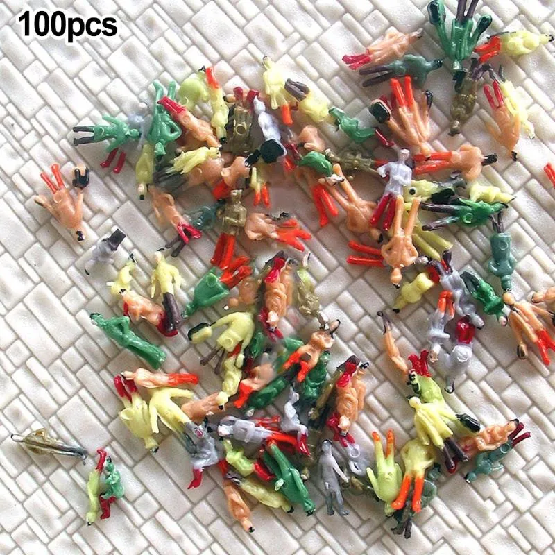 Decorative Plates 100Pcs 1:160 Scale Model Miniature Figures N Painted Scenes Modelling People Assorted Poses DIY Character