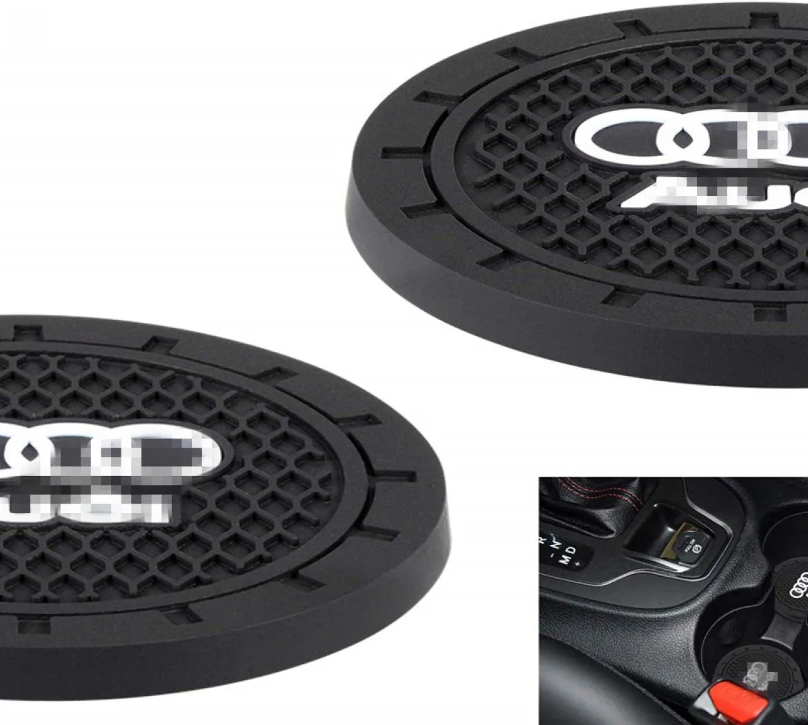 Bilinteriörstillbehör för kopphållare Insert Coaster - Silikon Anti Slip Cup Mat för A3 A4 S4 A5 S5 RS5 A6 S6 A7 S7 RS7 A8 Q3 Q5 Q71436210