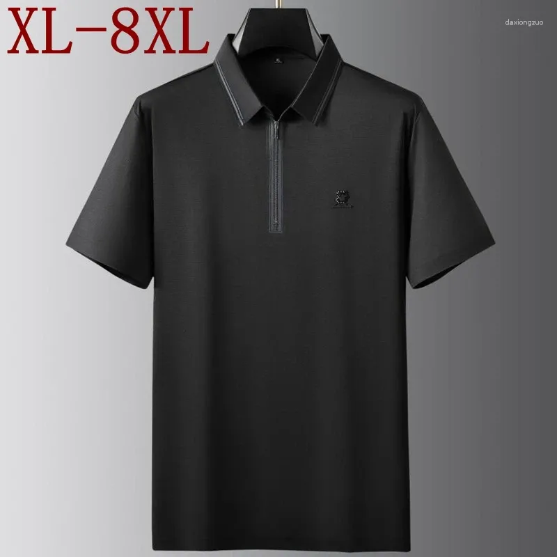 Men's Polos 8xl 7xl 6xl 2024 Summer High End Business Polo Men Tops Short Ments à manches courtes