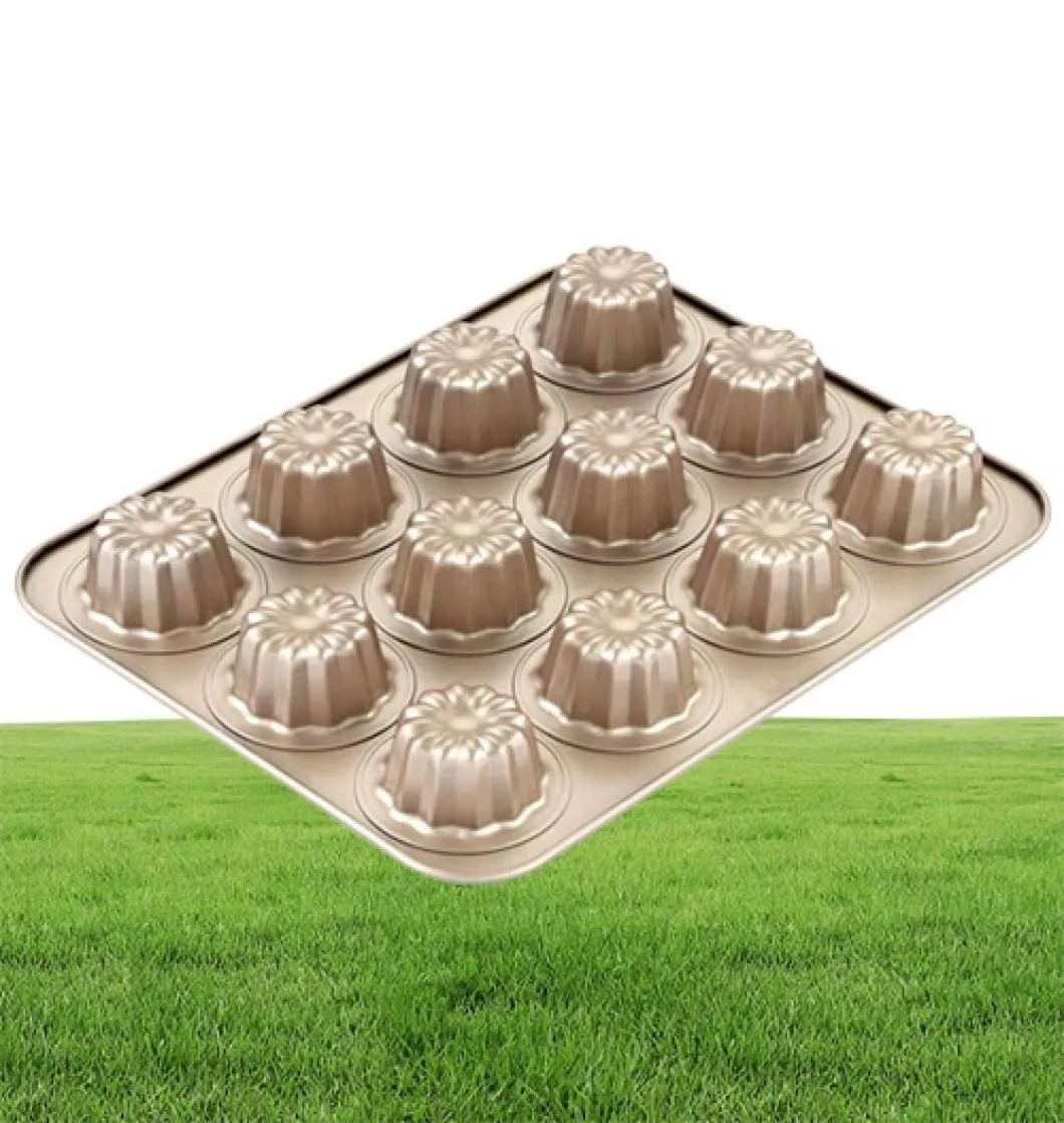 Canele Mold Cake Pan 12Cavity Nonstick Cannele Muffin Bakeware Cupcake Pan For Oven Baking For Holiday and Vacations5937207