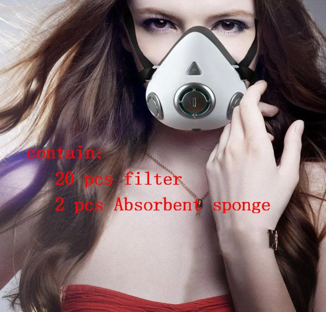 Slimme ademklep Rijmasker Fashion Masker Antifog Haze Antismoke Elektrische antipm25 Air Purifier Mask1378785