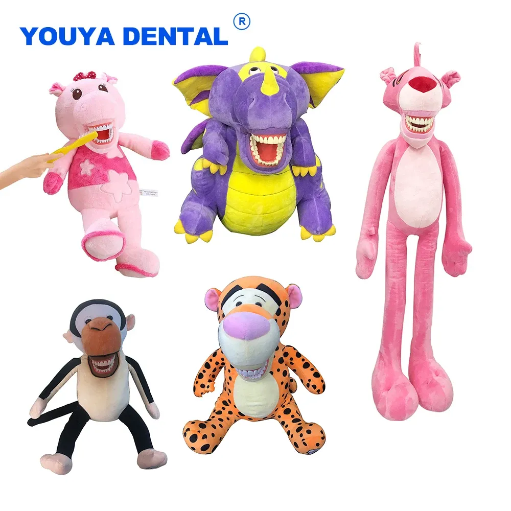 Animais Crianças Presentes odontológicos Dollos de pelúcia Cartoon Toys de Natal para crianças Dentista de odontologia Aprendendo a escovar o ensino suave educacional