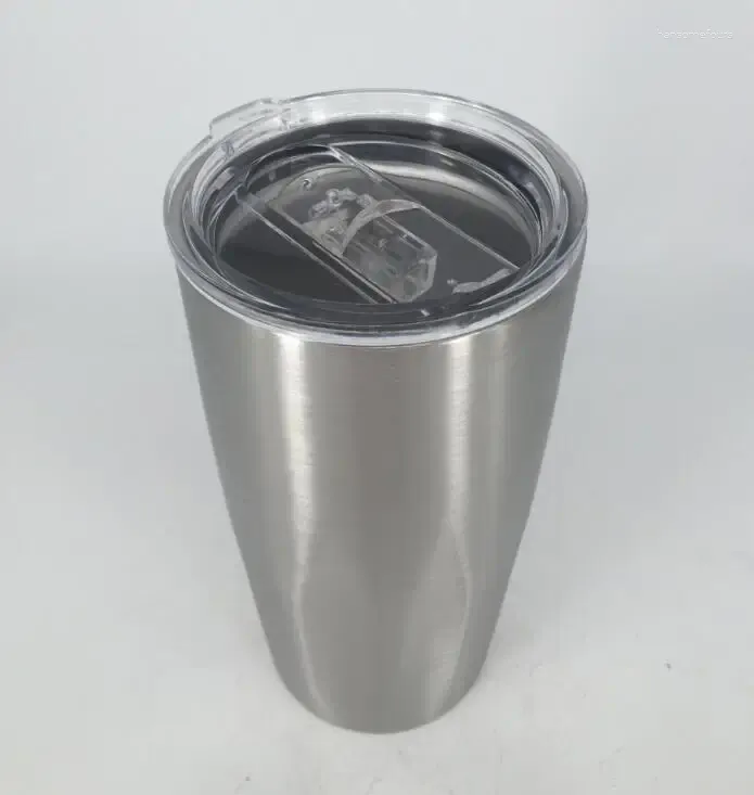 Tumblers rostfritt stål Tumbler Vakuumisolerad dubbel vägg 20 oz med tydliga lock resemugg håller kalla eller drycker vaso