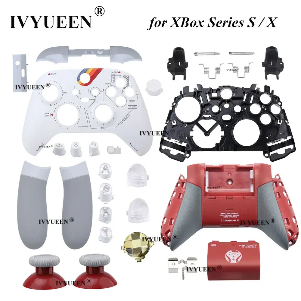 Fall Ivyueen för Xbox Series X S Core Controller Star Shell Case Cover Ersättning Frontplatta med ABXY LB RB Trigger -knappar