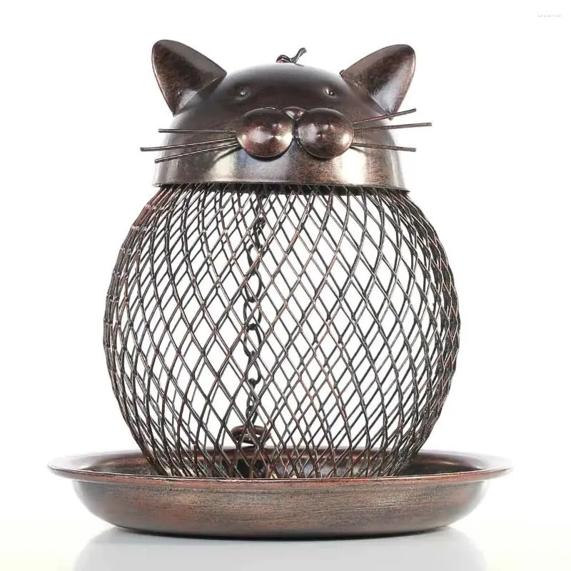 Andra fågelförsörjningar Creative Home Decoration Modern Metal Crafts Gift Retro Kitten matare för älskare föräldrar och vänner