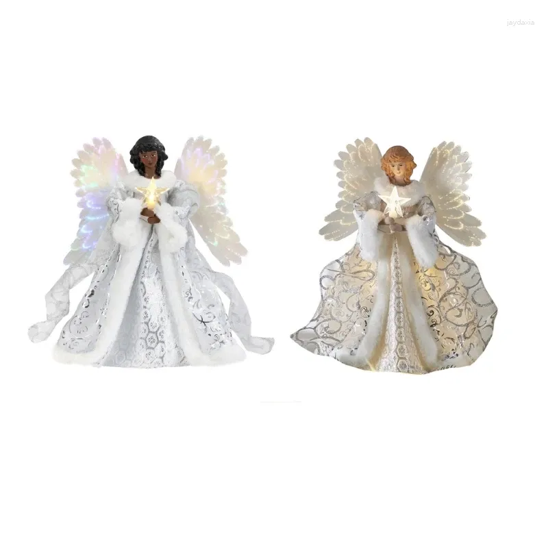 Party Decoration Christmas Tree Top Angel Light Decorative Ornament Birthday Present Gift