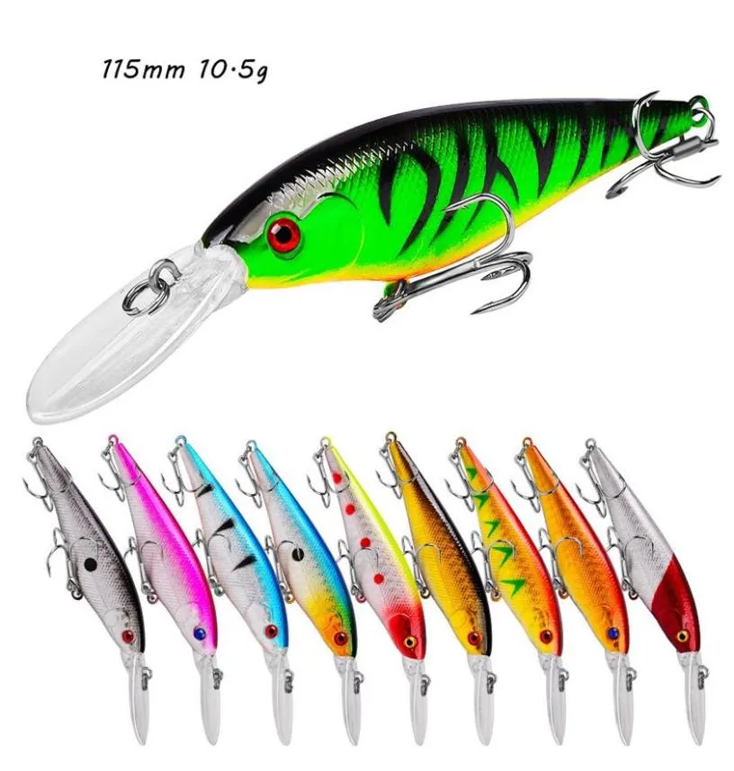 10 colori miscelato 115 mm 10 5g Pink esche dura esca ganci da pesca 6 ganci Pesca Tackle Wei 524272D1626548