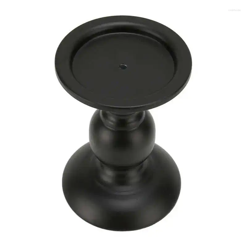 Porta di candele Pollier Candlestick Black Matte per il matrimonio