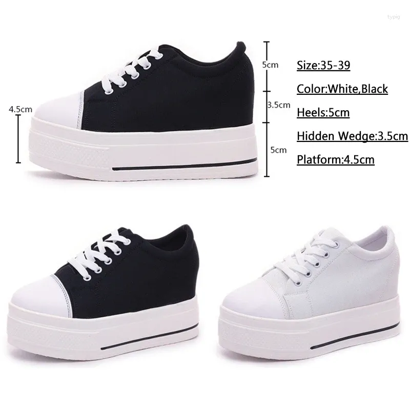 Fitness schoenen zomer verborgen wig sneakers platform casual canvas mode meisje hoge hakken gevulkaniseerd