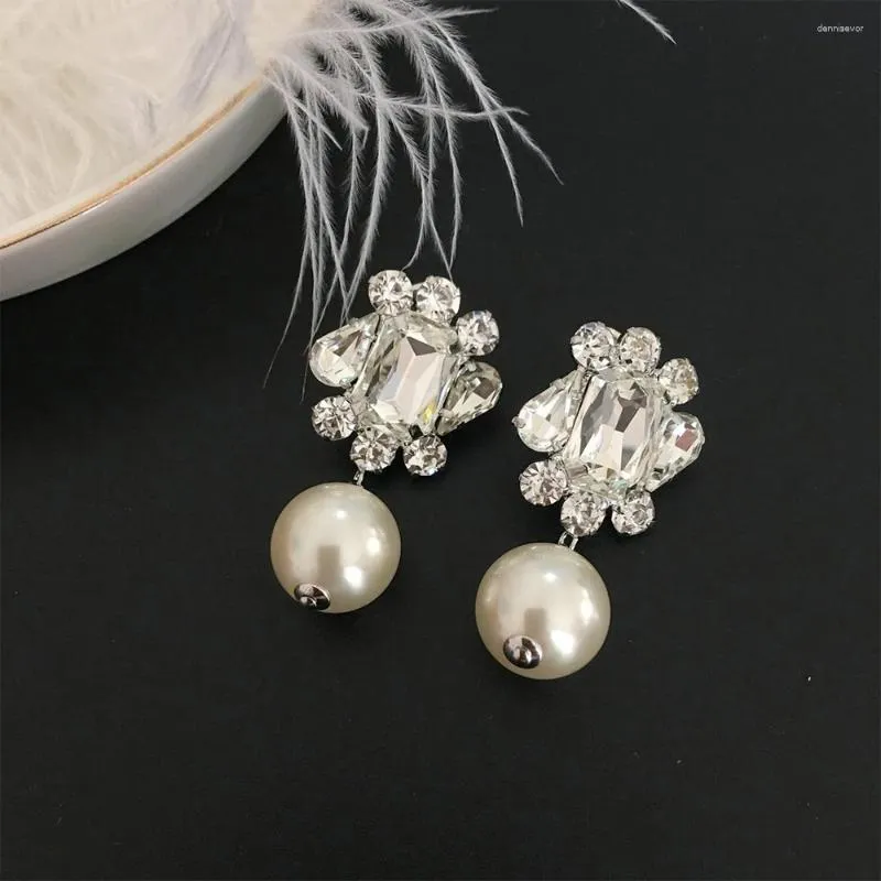 Dangle Earrings To Reins Vintage Fancy Jewelry Hight Quality Crystal Flower Pearl Hair Clip Woman Boutique Charm Lovely Wedding Gift