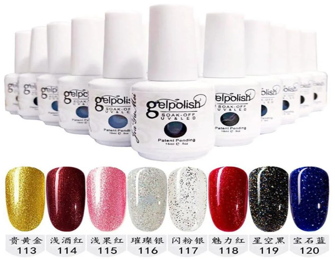 Toppkvalitet 159Colors Soak Off Nail Gel Polish Nail Art Gel Lacquer Leduv Base Coat Foundation Top Coat9295819