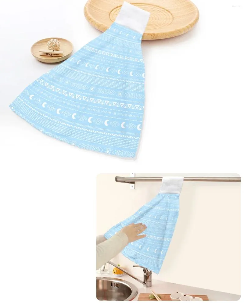 Serviette bohème géométrique bleu serviettes de main à la maison salle de bain salle de bain suspendue