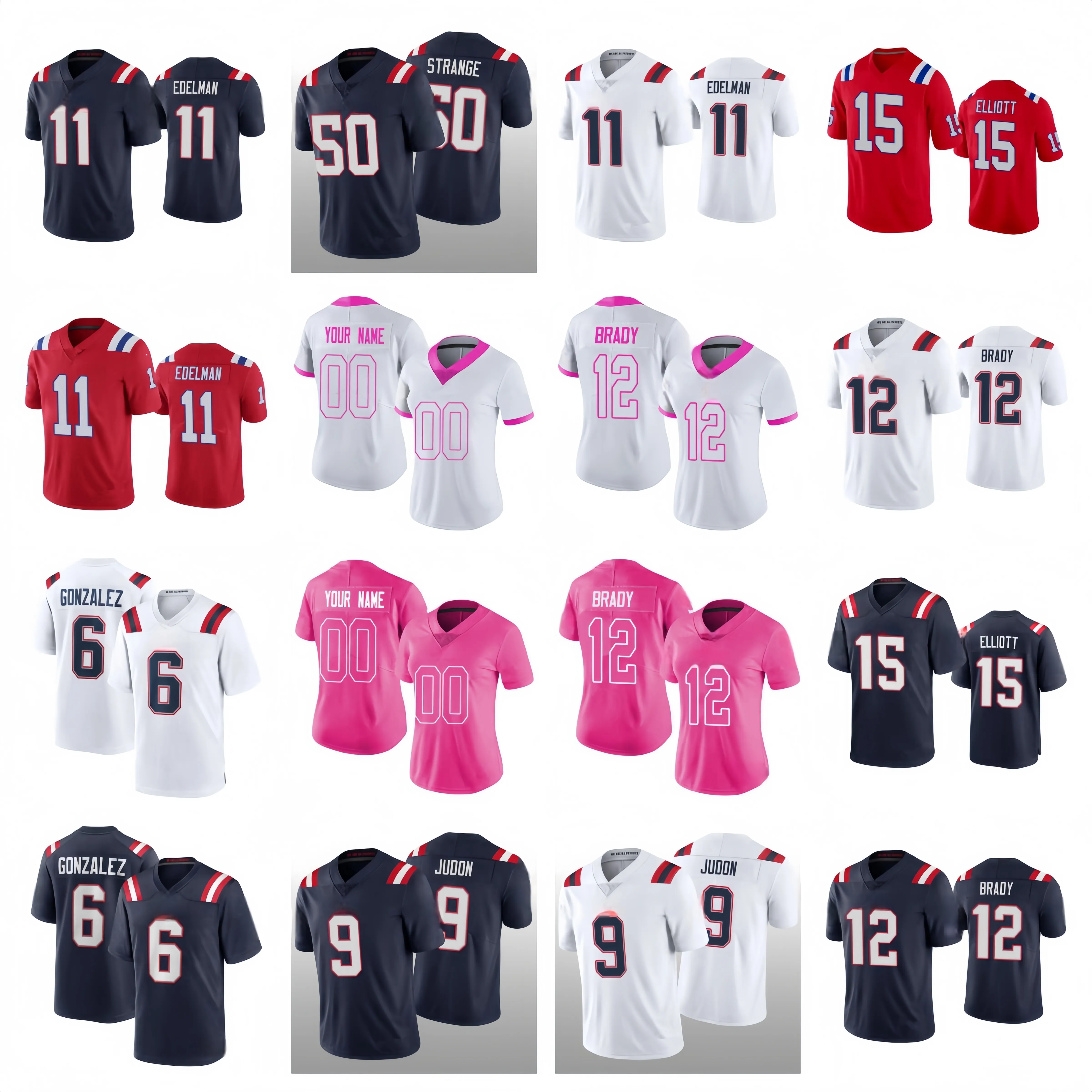 Jerseys de football Christian Gonzalez Kendrick Bourne Ezekiel Elliott Kendrick Bourne James Ferentz Stevenson Ja'whaun Bentley # 12 Tom Brady # 10 Drake Maye 2024 Draft