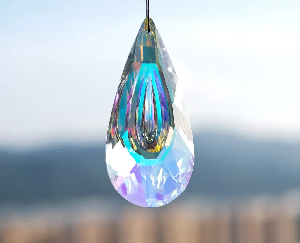 Trädgårdsdekorationer 120mm Crystal Prism Suncatcher Window Hanging Sun Catchers Clear Ab Coloured Crystals Facettered Rainbow Maker Pendant