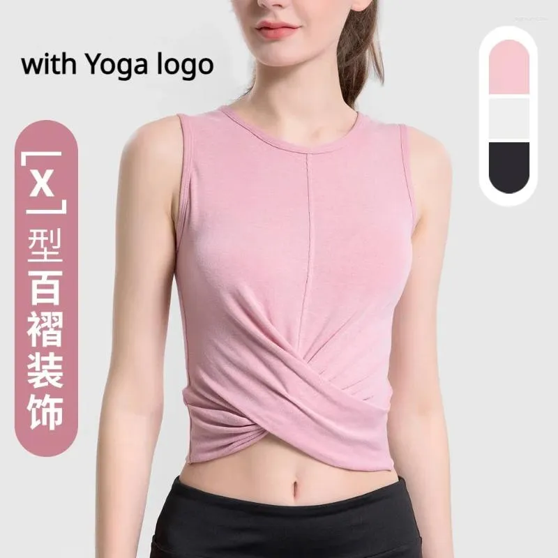 Camicie attive sport canotta canotta estiva anteriore croce senza maniche fitness traspirante asciugatura rapida outwear yoga colture tops allenamento per donne