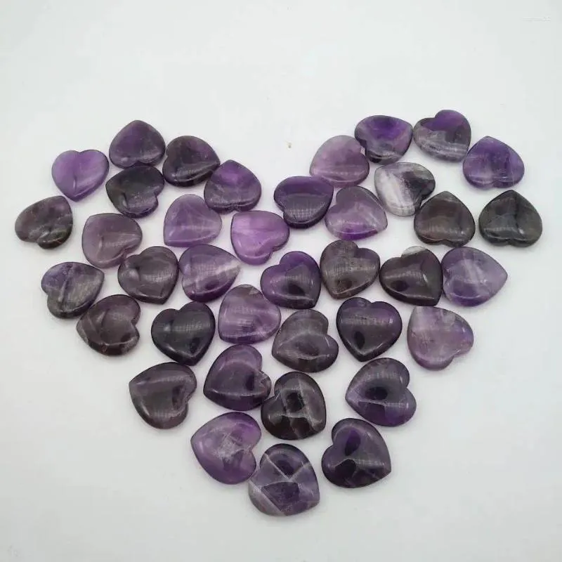 Figurines décoratives 5pcs Amethyst Crystal Heart Stone - une mini ou une taille