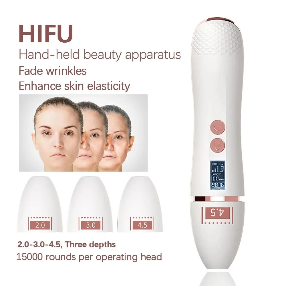 7D Mini Hifu Ultrasonic Device Home Use Handheld for Face Lifting Massager Wrinkle Removal Anti-Aging Skin Tightening Eye Care 240423