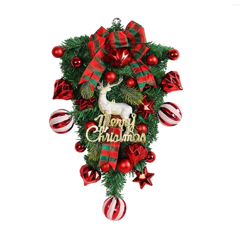 Dekorative Blumen künstlicher Weihnachtshongbon mit Elch Bogenkugeln Wand hängende Ornament für Regalkorridor Fenster Hochzeitsdekoration