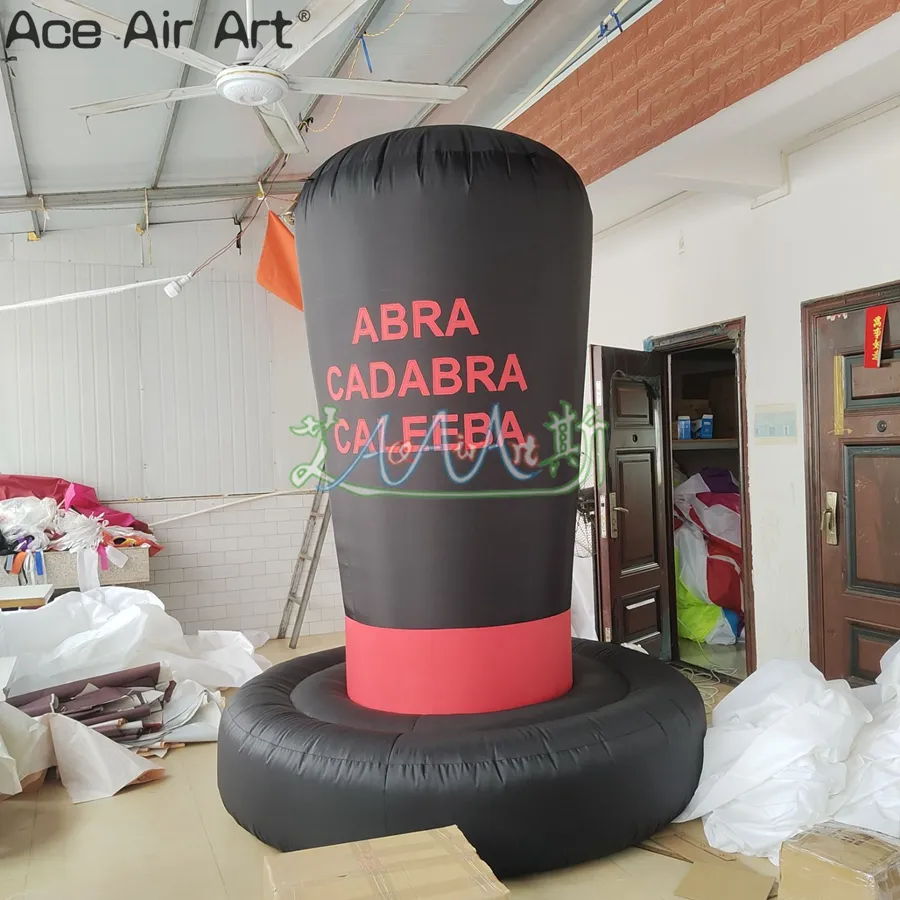 wholesale Personalized Inflatable Magic High Hat Model With Customizable Printed Logo For Club Opening Event Decoration