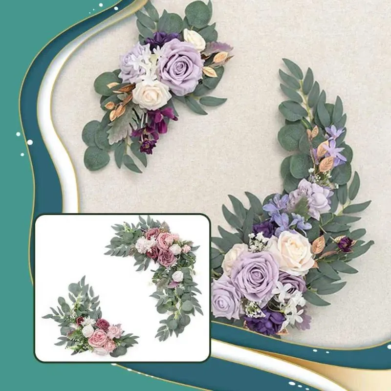 Dekorative Blumen 2pcs Arch Blume String Power Hintergrunddekoration Blumensträuße DIY -Ornamente Hochzeit Willkommensfeier