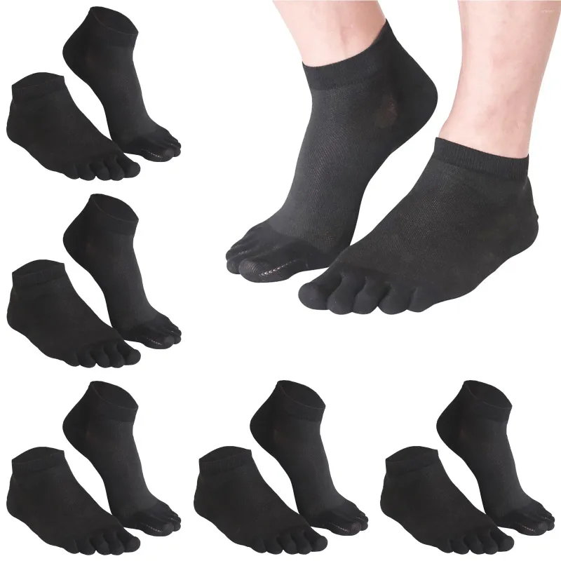 Meias masculinas masculino dedo 5 pares algodão de baixo de dedo baixo respirável macio