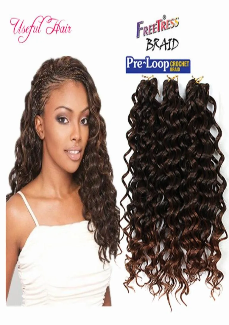 Synthetic Deep Wave Style Tress Wasserwelle Haarhäkeln Zöpfe tiefe lockige Haarverlängerungen 3x Geflecht Savana Bohemian Hair 3pcpa3434683