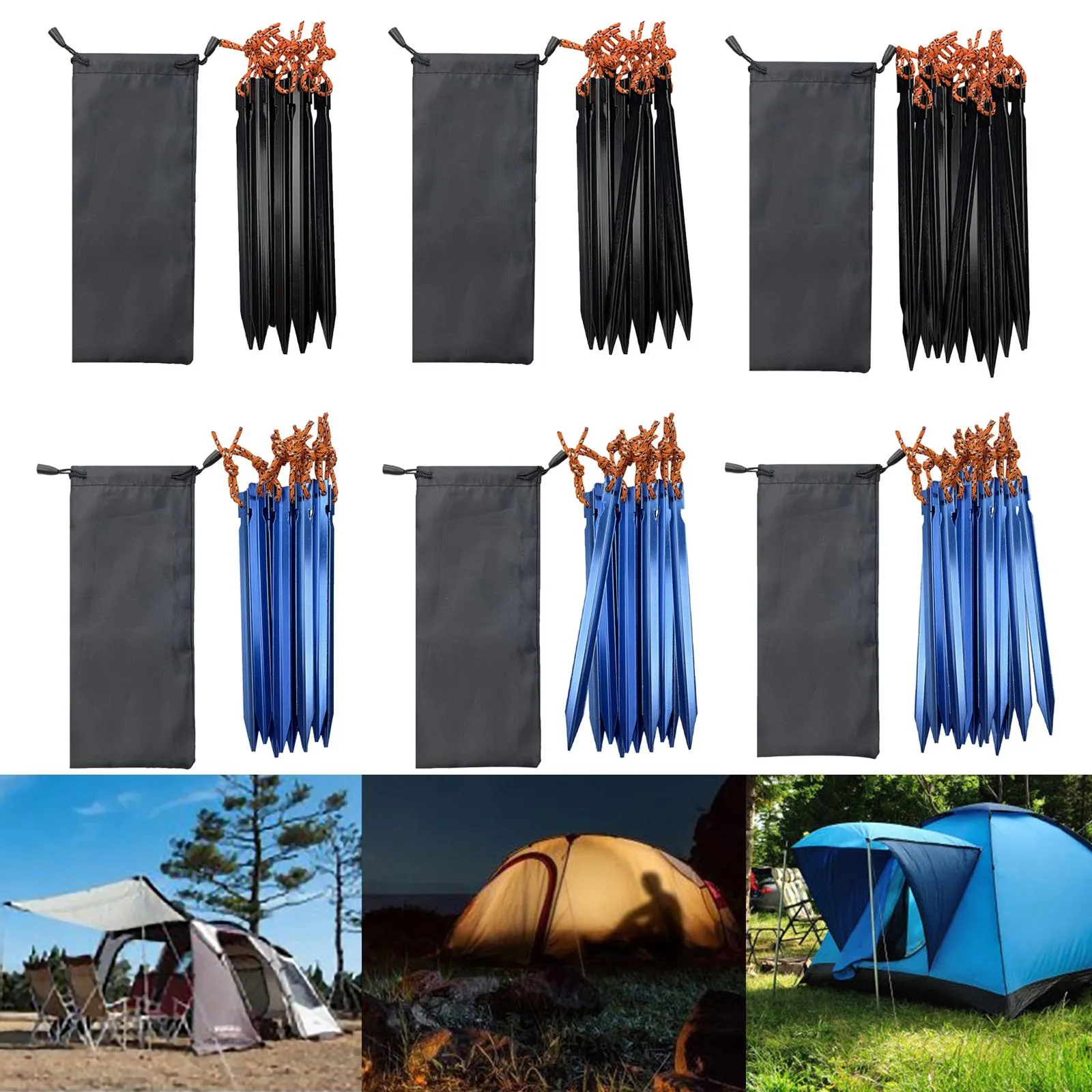 Heavy-Duty Galvanized Steel Tent Stakes for Secure Outdoor Camping