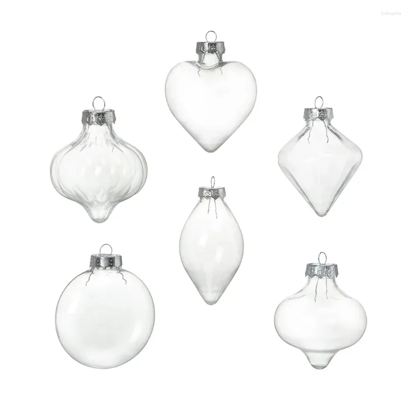 Figurine decorative da 6 pacchetti bulbi di nozze a sfera cavi ornamenti trasparenti artigianato decorazione appesa di Natale