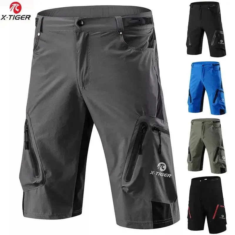 Shorts Xtiger Pro Men's Mountain Bike Shorts Cycling Shorts Breattable Löst passform för utomhussport som kör MTB -cykel Korta byxor