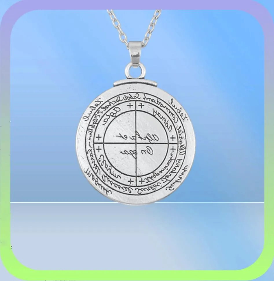 Double Sided Talisman For Good Luck of Solomon Pentacle Seal Pendant Necklace Jewelry Wicca Amulet for Men5434012