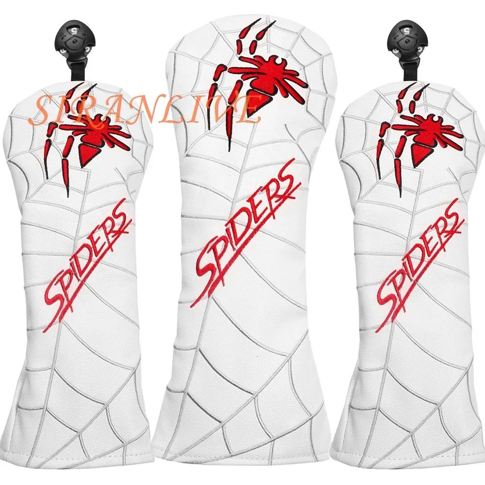Spider Golf Club Head Covers for Driver Cover Fairway Hybrid Blade Putter PU Leather Headcover 240411