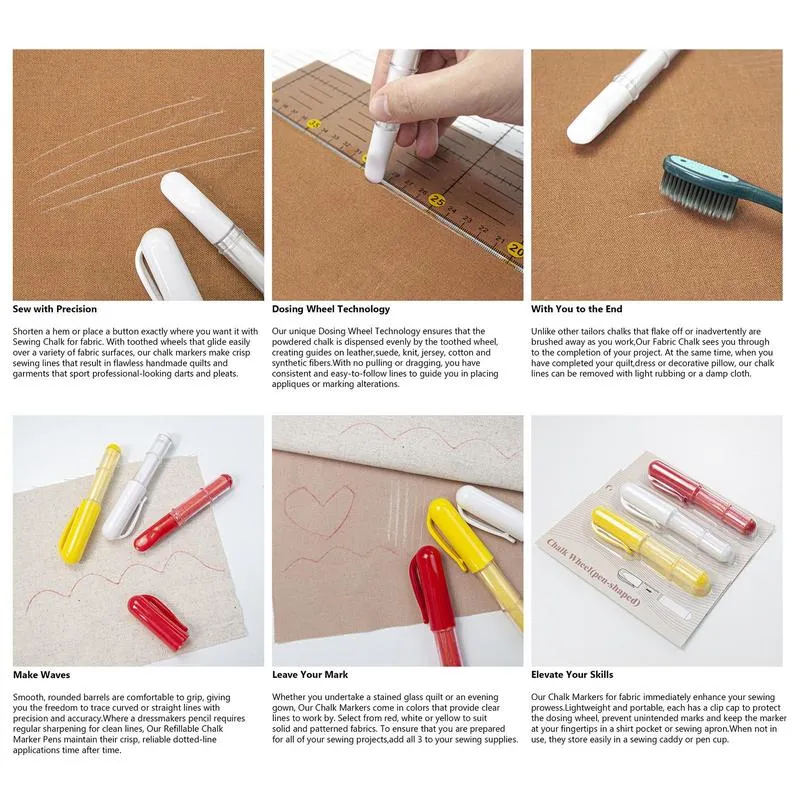 Heat Erase Pens For Fabric For Sewing, Embroidery, Quilting, Washable Heat Erasable Pens, Replaceable Refill Marking Pens, For Cotton, Knitted Fabrics, DIY Sewing Tools(2Pcs Heat Erasable Fabric Marker