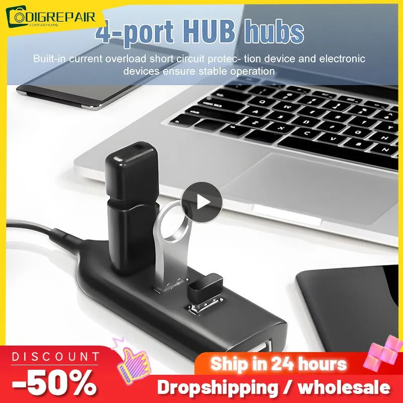 Hi-Speed Hub Adapter USB Hub Mini USB 2.0 4-Port Splitter For PC Laptop Notebook Receiver Computer Peripherals Accessories