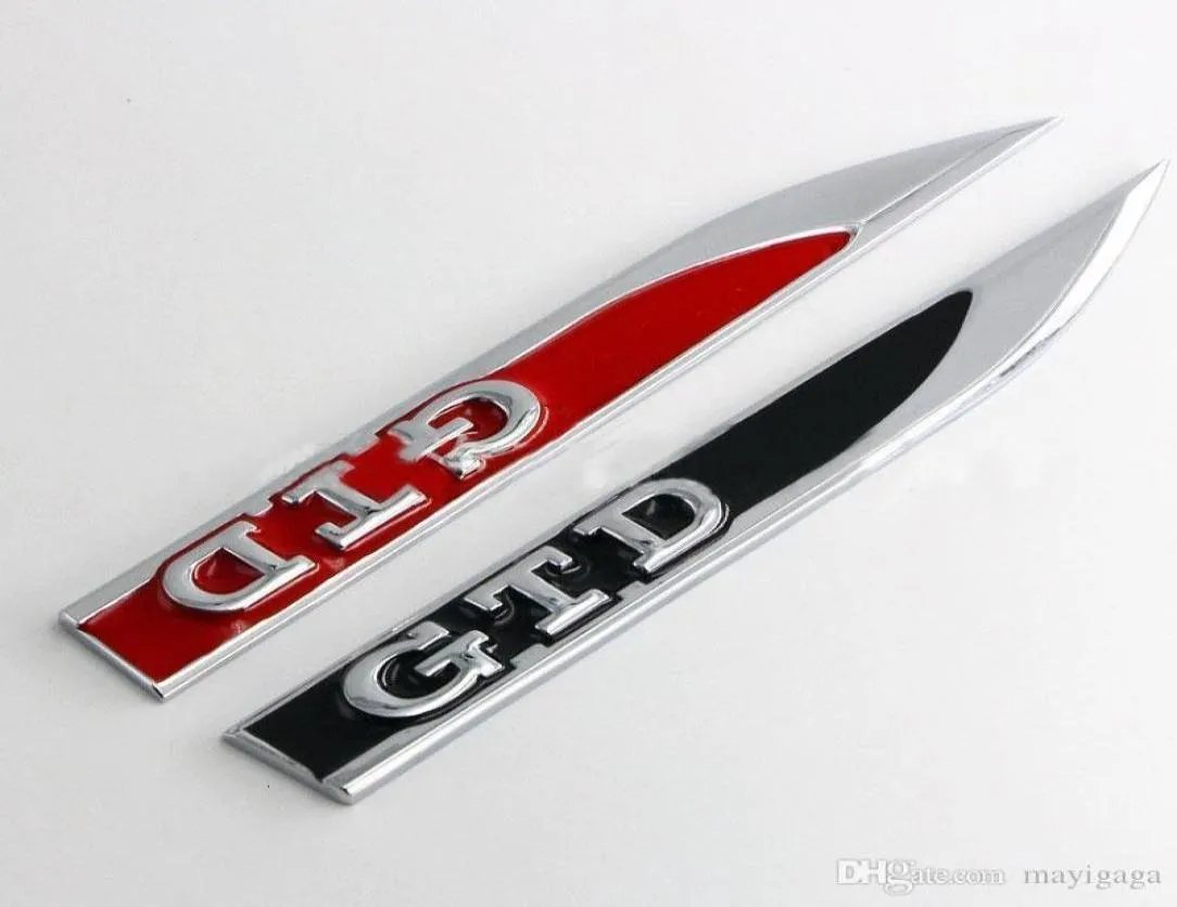 GTD Blade Side Fender Badge Emblem dla VW Golf 4 6 7 Passat B5 B6 B7 CC Polo Tiguan Touran Styling Accessory5277288